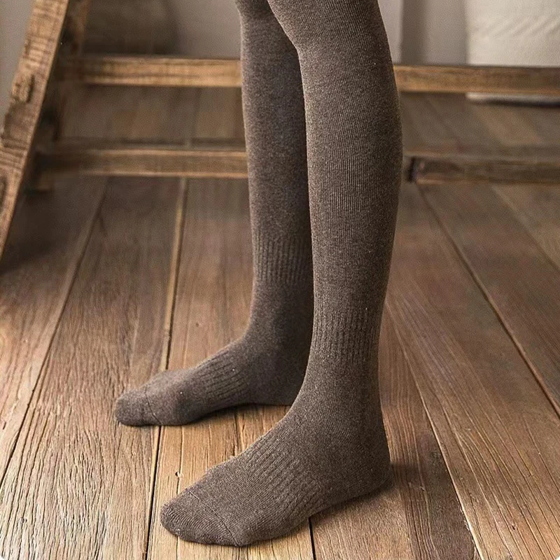 Solid Color Winter Velvet Thickened Warm Long Tube Knee-High Jk Socks For Women