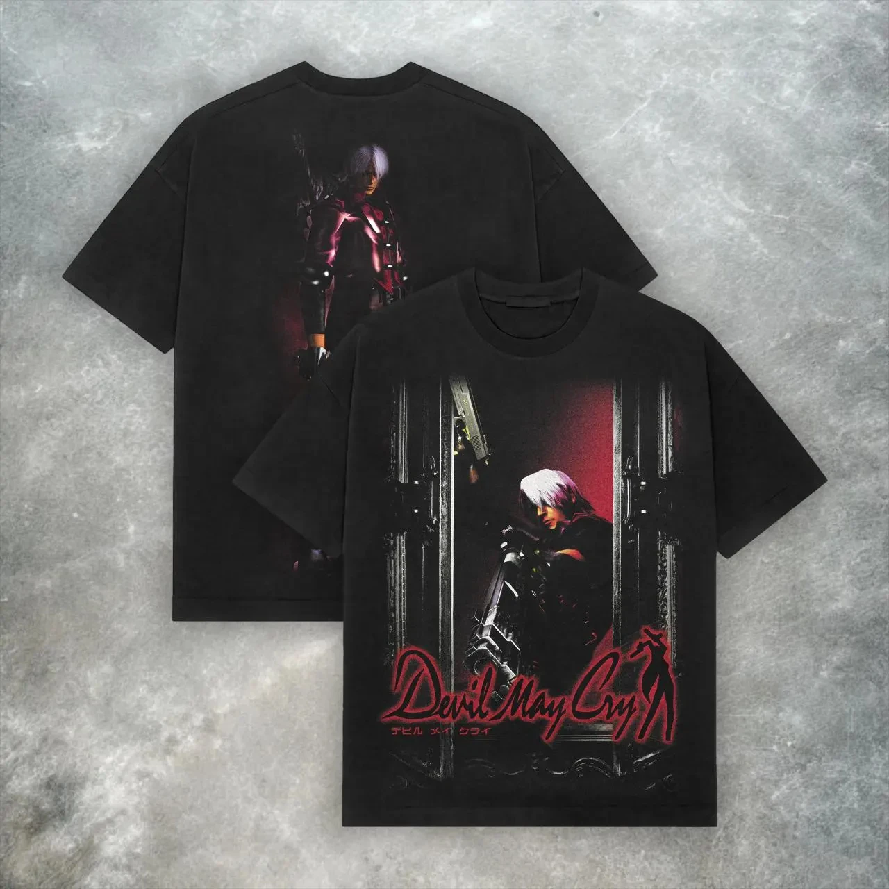 Devil May Cry Dante Shirt Vintage Washed Unisex Oversized Game Streetwear Soft Cotton Short Sleeve Tee Gift Clothing Tops Hot