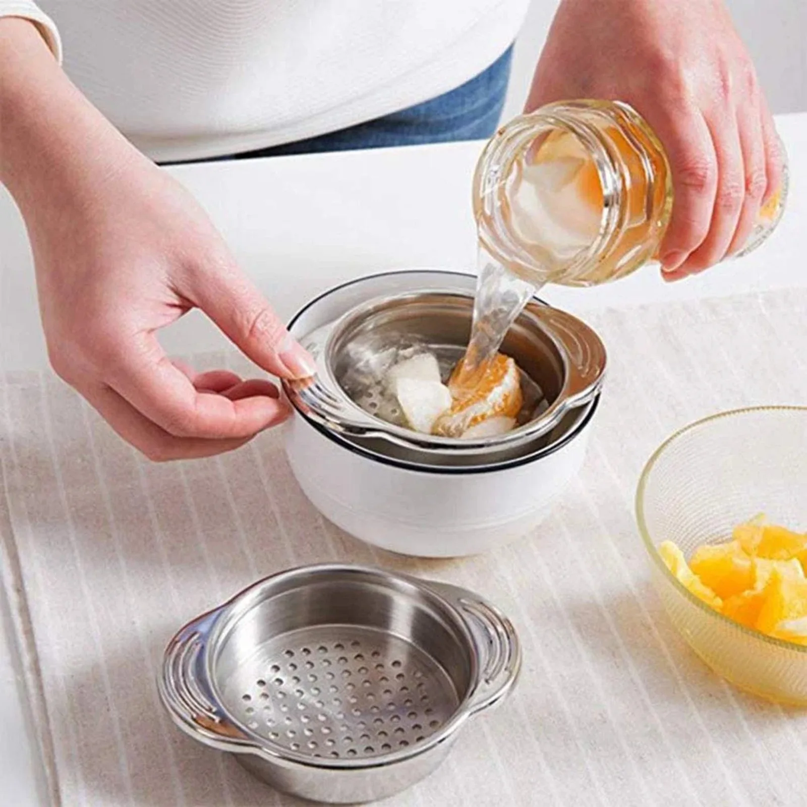 Stainless Steel Food Can Strainer Sieve Tuna Press Oil Lid Drainer Remover Home Supplies