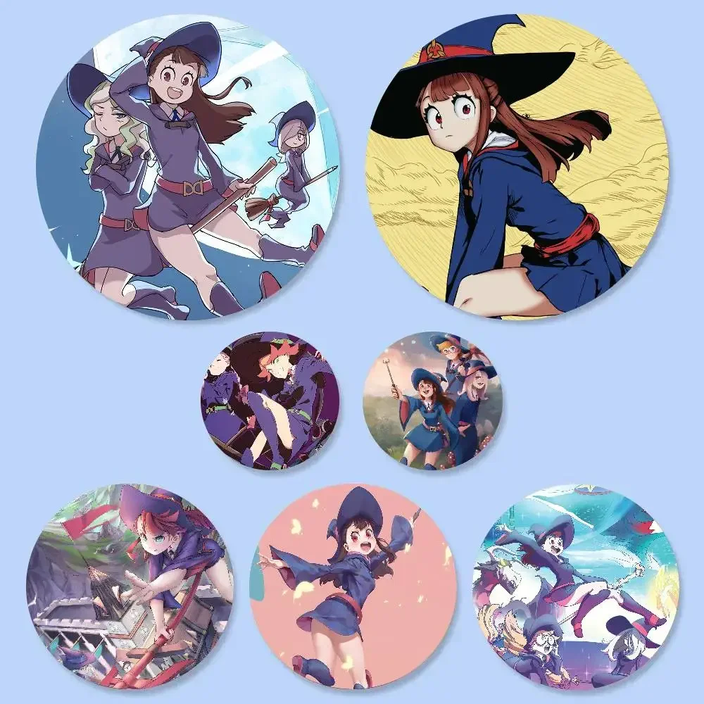 Anime L-Little W-Witch Academias Badge Tinplate Meme Round Brooch For Hat Bag Creative Lapel Jewelry Accessories Gifts