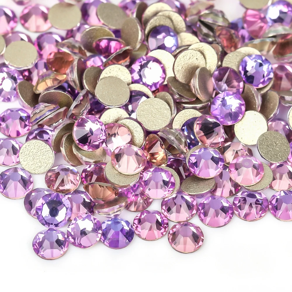 VC New Colors Purple Velvet Champagne Sun Star 2088 Glitter Nail Art Rhinestones  Flatback Crystal Glass Non Hot Fix Stones