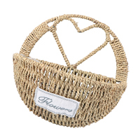 Seagrass Wall Hanging Flower Basket Woven Handicrafts Balcony Decoration Storage Inserts Succulent Rose Artificial Fresh Dried