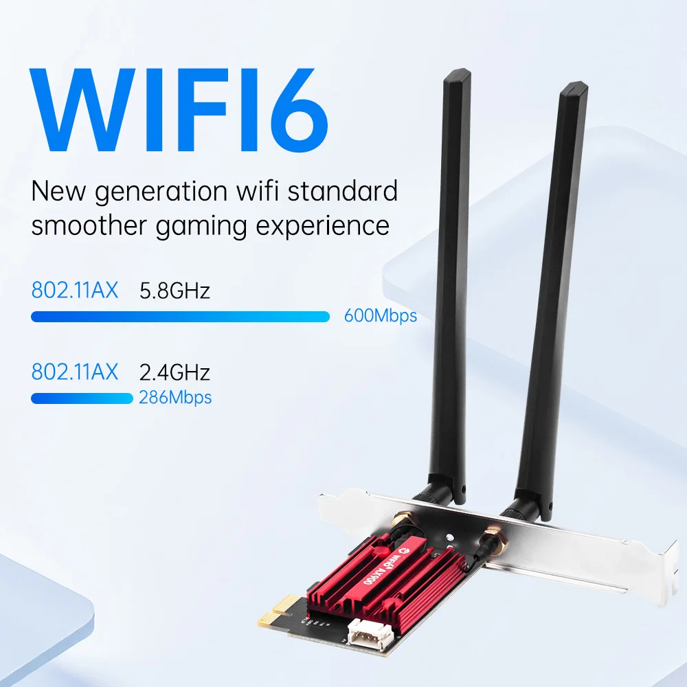 FENVI AX900 WiFi 6 PCI-E WLAN-Adapter Bluetooth 5.4 Dual-Band 2.4G/5GHz 900Mbps WiFi6 Netzwerkkarte für Desktop-PC Win 10/11 – Detail 2