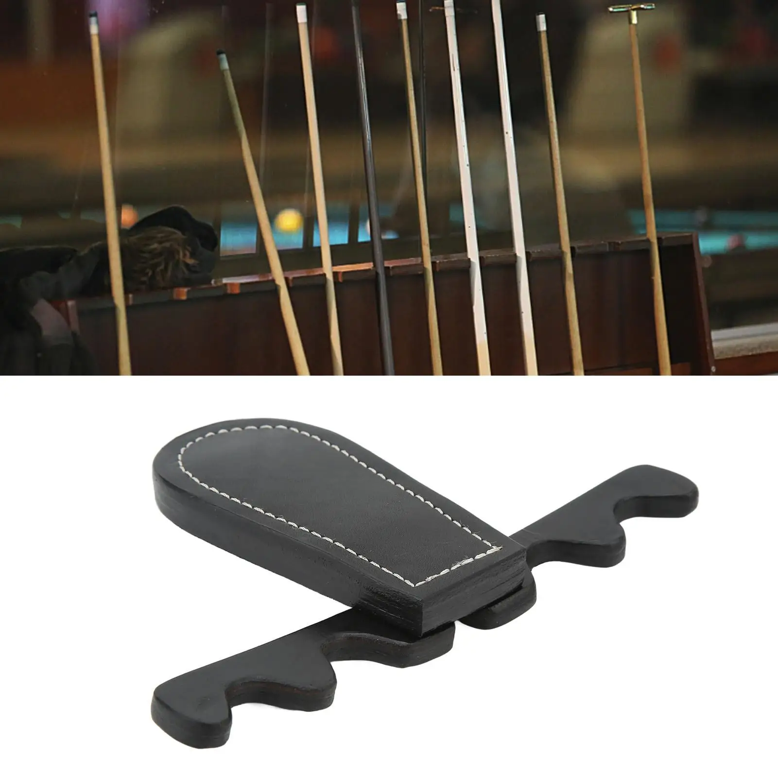 Portable Foldable for billiard Cue Holder Rack - Saddle Leather for Pool Players