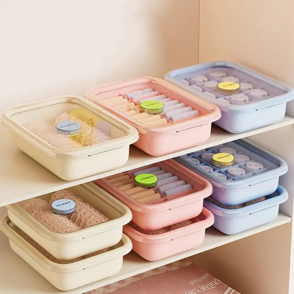 

Пластиковый ящик для хранения нижнего белья, влагостойкий пылезащитный органайзер для трусиков, носков, экономия места, штабелируемый ящик для хранения в гардеробе