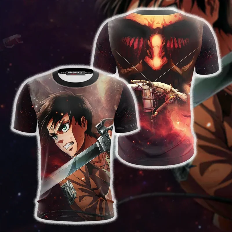 Anime Attack on Titan Levi Ackerman Graphic T Shirt for Men Clothing 3D Manga Printed T-shirt Harajuku Fashion Kids Cartoon Tees