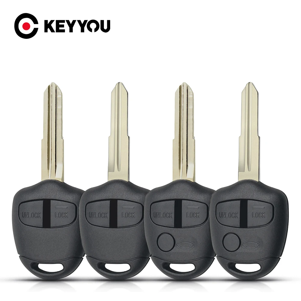 KEYYOU 10PCS 2/3 Buttons Car Key Case For Mitsubishi Pajero Sport Outlander Grandis ASX MIT11/MIT8 Blade