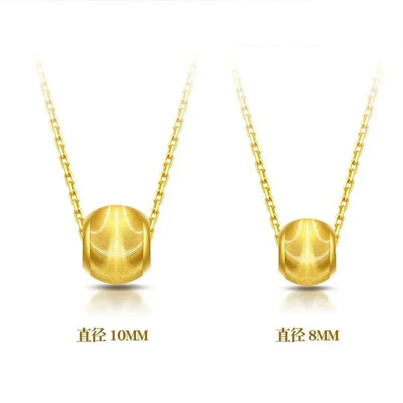 

9999 real gold 24K yellow gold Cat's Eye Gold Bead Collarbone Necklace
