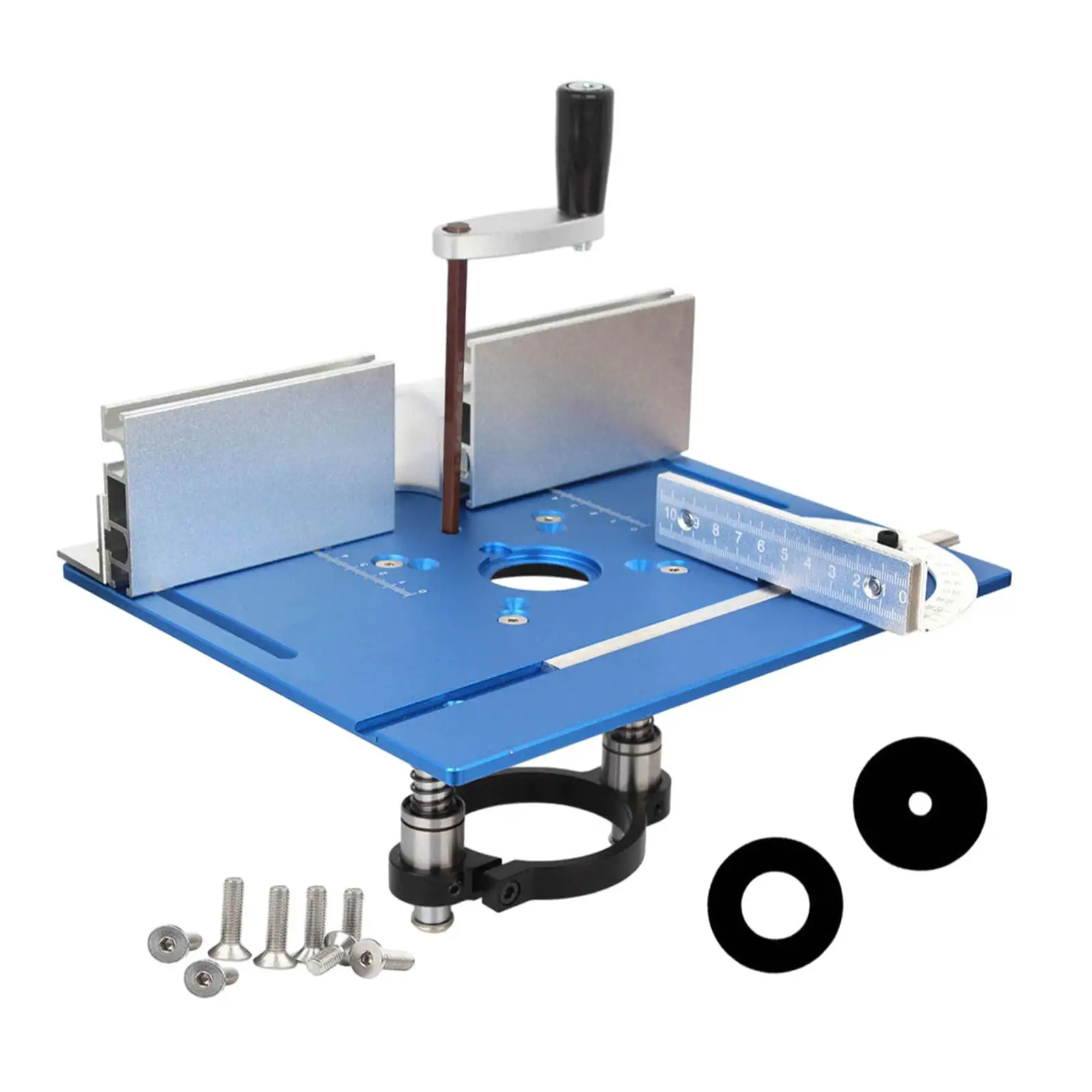 Router Table Insert Plate and Lift Kit Accessories for Woodworking Machine Multipurpose with Crank Handle Lightweight Aluminum