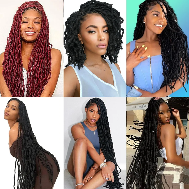 18-дюймовые синтетические мягкие локоны для вязания крючком, 7 упаковок, искусственные локоны, вязанные крючком волосы, предварительно закрученные в петлю, локоны богини, вязанные крючком косы для волос