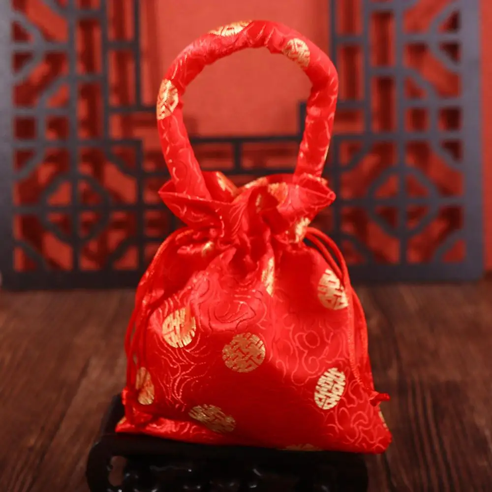 Портативная парчовая свадебная сумка в китайском стиле с кисточками и ручкой, подарок на свадьбу, сумка для конфет, посылка, сумка