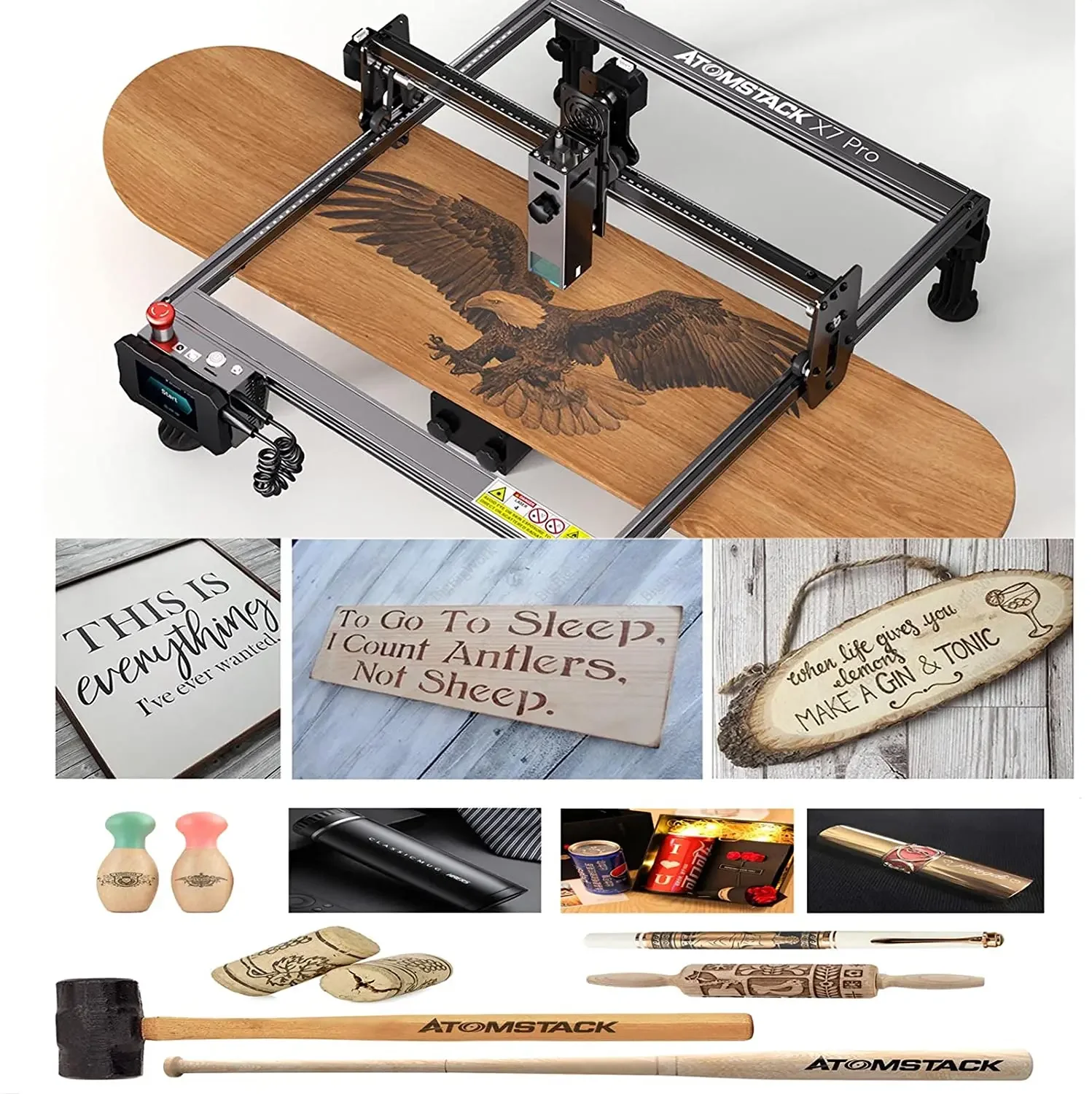 Módulo de máquina de grabado de rodillo giratorio Atomstack R3 Pro mejorado con marco de soporte Separable y torres de extensión