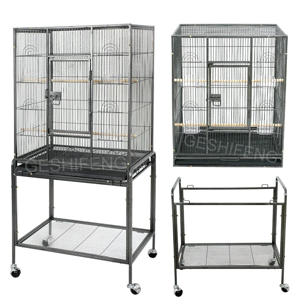 Hot Sale Large Luxury Canary House Breathable Big Parrot Breeding Bird Cage With Push Shelf