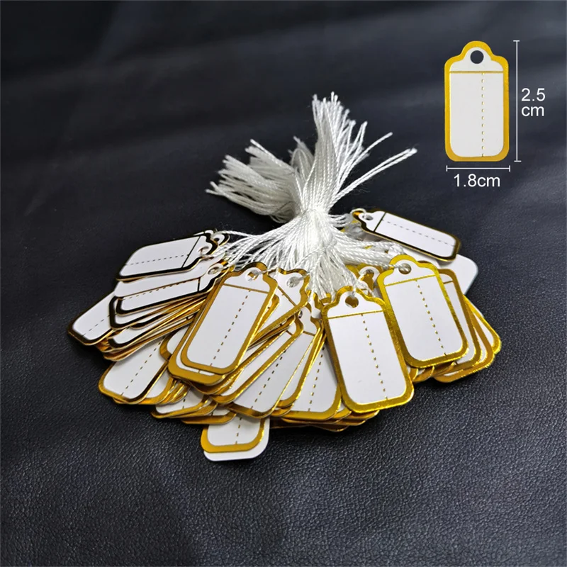 100pcs Jewelry Price Tags Handwritten Labels with String