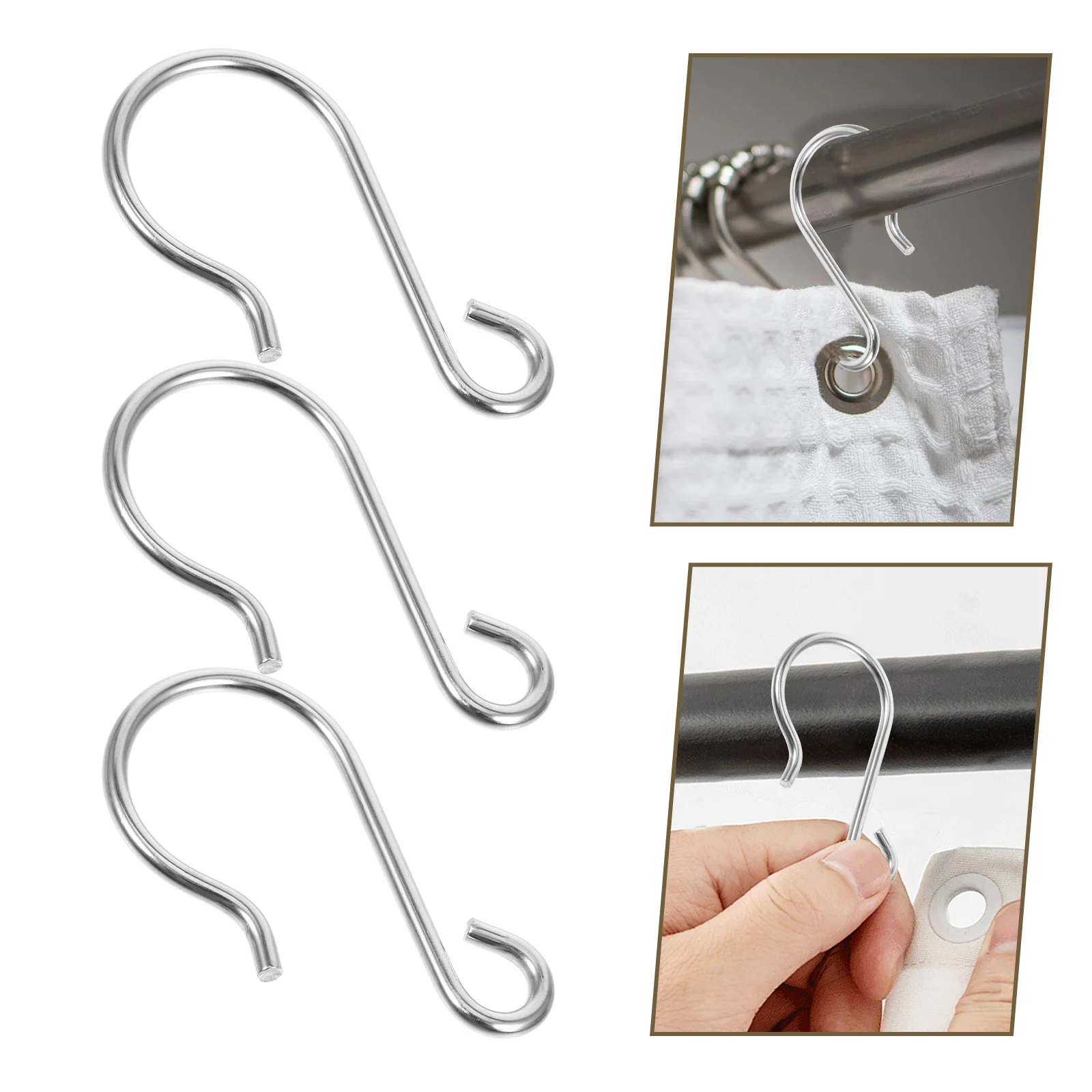 

100Pcs Stainless Steel Curtain Track Hooks S-Shaped Roller Gliders Heavy Duty Hanging Hardware for Drapes and Home Organization