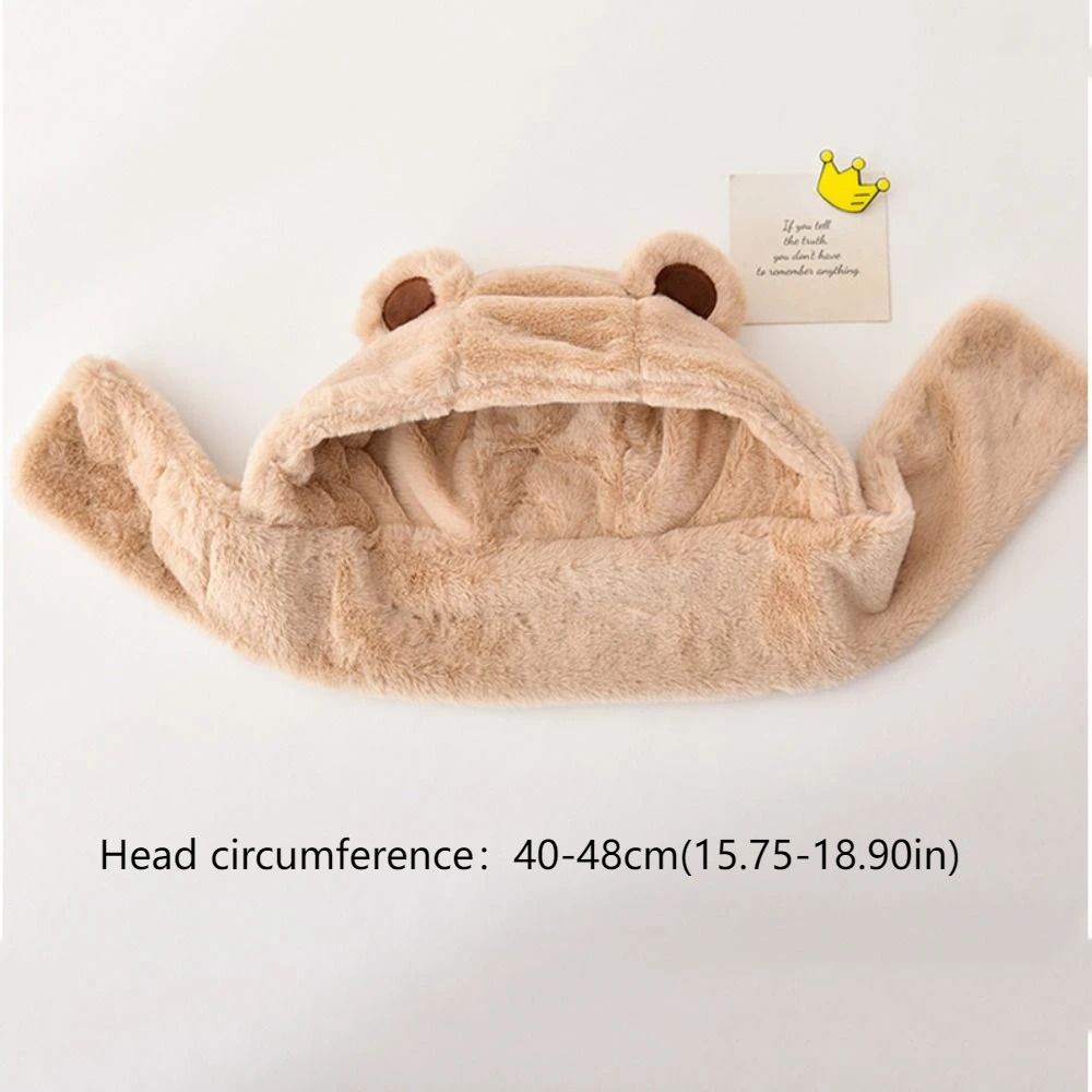 فريدة من نوعها بلون الدب أفخم قبعة الكورية نمط تصميم الأزياء الأطفال الصوف قبعة الكرتون الخمار أفخم قبعة مع وشاح طفل #5