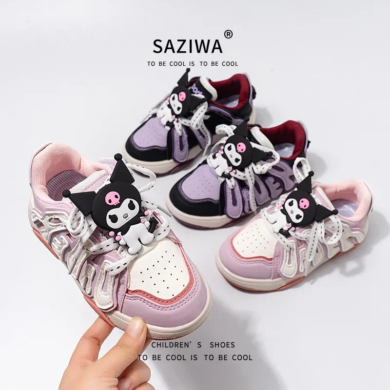 Girly Heart Kawaii Anime Casual Board Shoes Cute Kuromi Cartoon Children Spring Autumn Sports Sneakers Ins Gifts for Kids