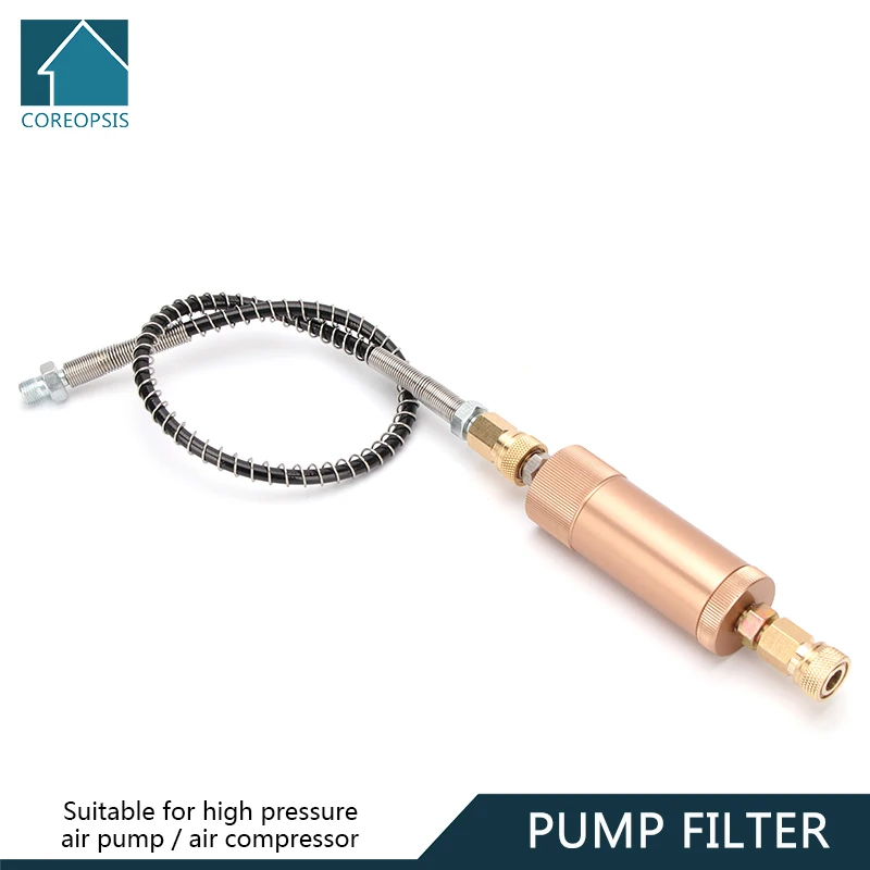 

M10x1 Pump Filter with Nylon Hose and Quick Disconnect 40Mpa Air Filtering Water-Oil Separator Air Compressor Filtering Element