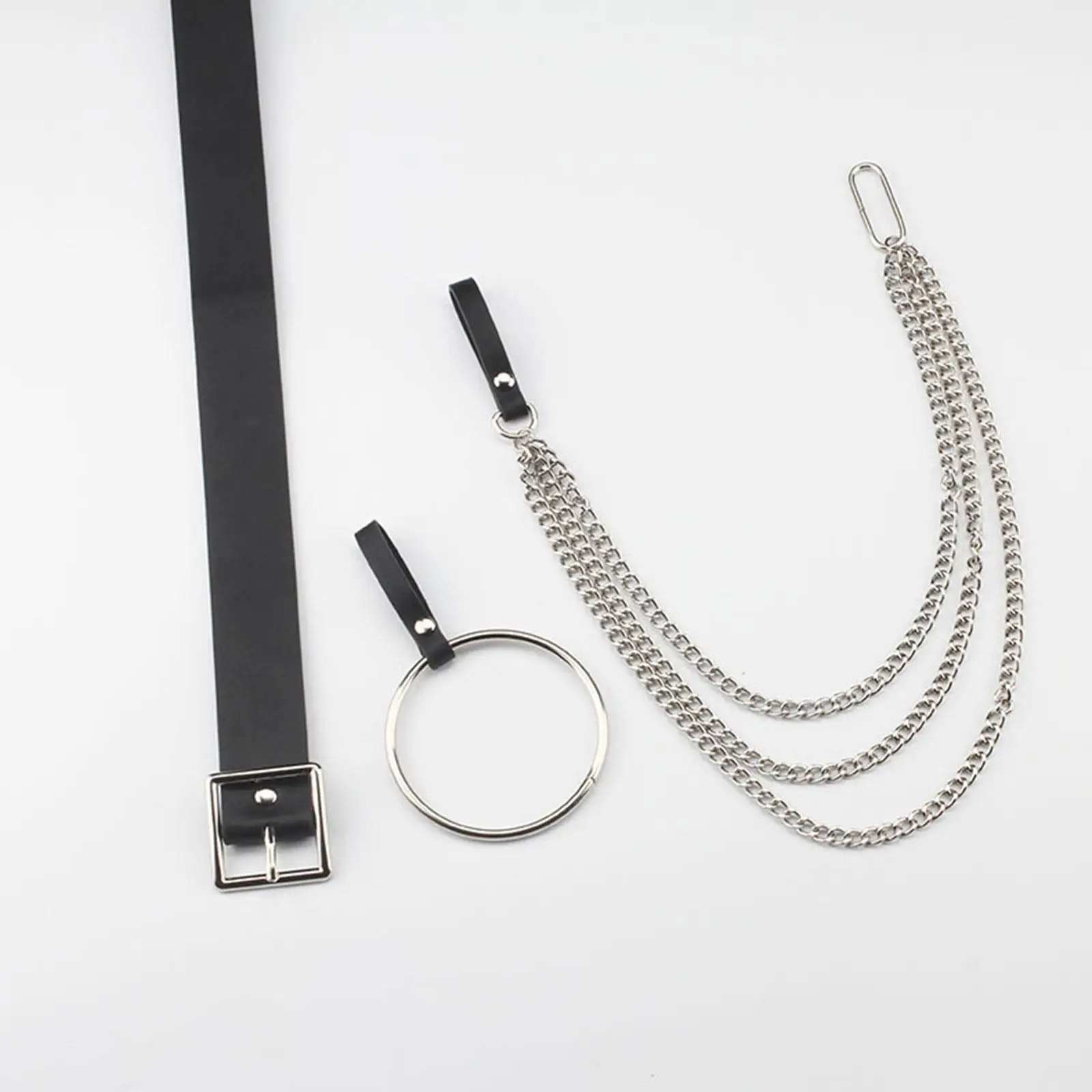 حزام سلسلة معدنية للنساء والفتيات من جلد البولي يوريثان مجوهرات للجسم عتيقة