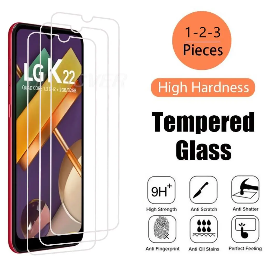 For LG K22 V60 ThinQ 5G G8 G8X G8s K12 Plus K30 2019 K40 K40s K50s G7 Screen Protective Tempered Glass Protector Cover Film