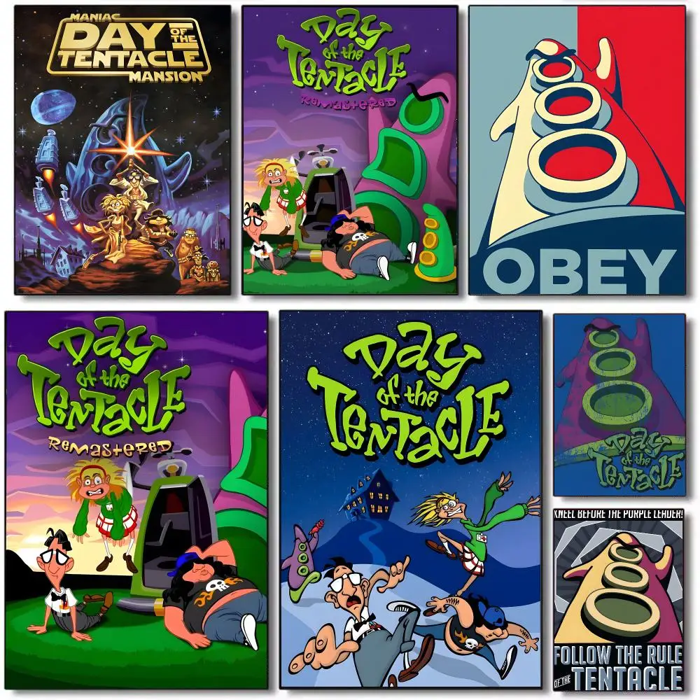 Day Of The Tentacle Poster HD Waterproof Self-Adhesive Wall Sticker For Room Decor, Premium Print Gift