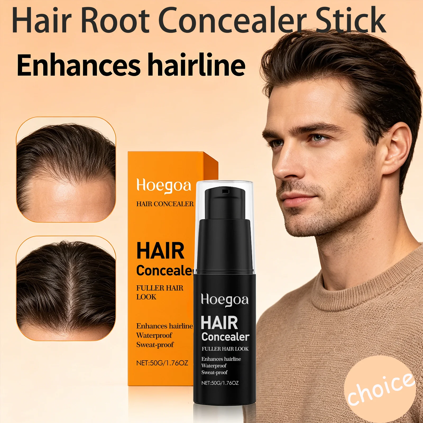 50G Hair Root Concealer Stick Long Lasting Fluffy Waterproof Instant Cover Gray White Hair Disposable Fast Hair Dyed Stick