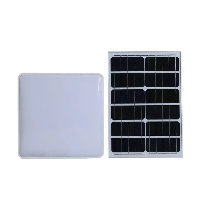 Solar ceiling light, remote control light control radar induction square round three-color changing bedroom light