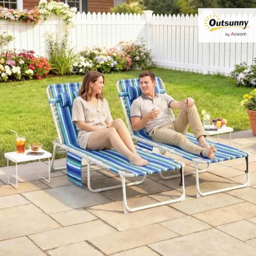 Tanning Chair Set of 2 with Face Hole for indoor use, PU leather, black, ergonomic design with adjustable headrest