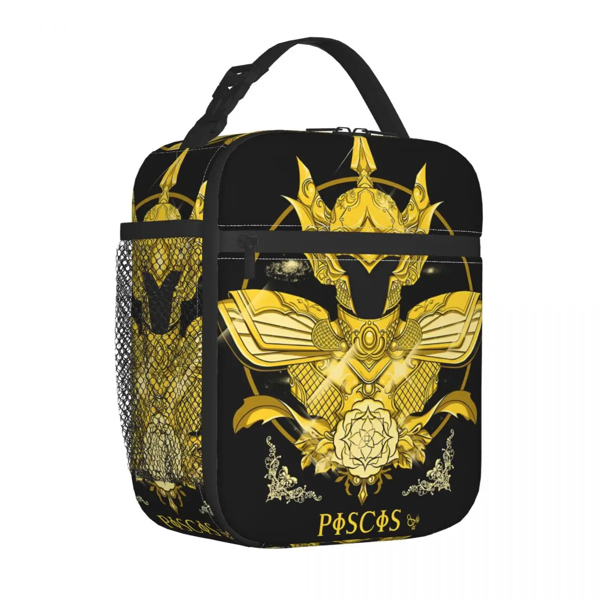 Custom Saintes Seiya Anime Insulated Lunch Bag for Women Cooler Thermal Bento Box Outdoor Camping Travel Portable Tote Bags view 2