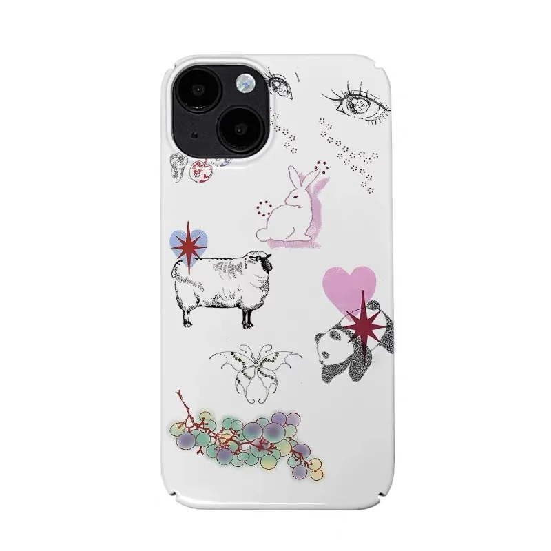 

Ins Korean Purple Grape Cute Pet Cartoon Case for IPHONE 17 16 ProMax 15 14 Plus 13 12 MINI 11PRO 16Plus XR XS MAX Acrylic Phone