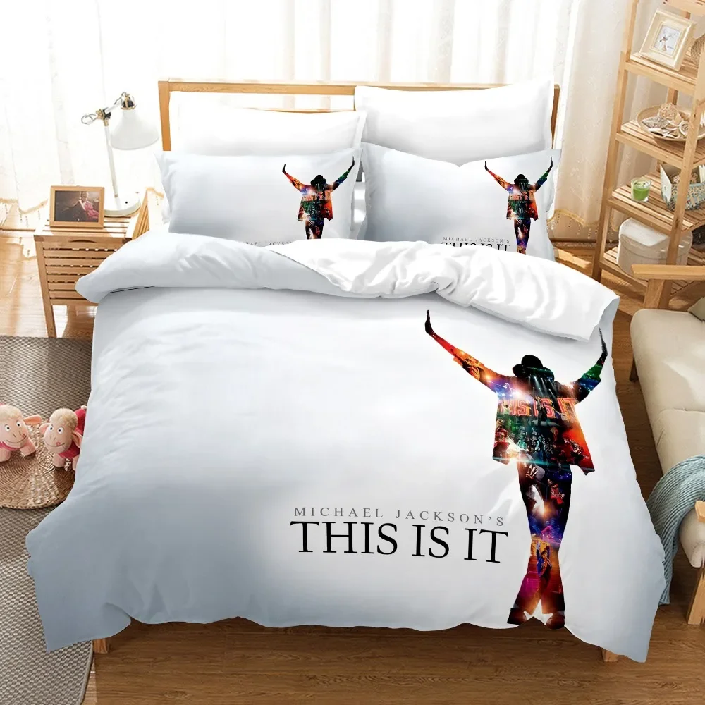 3D-gedrucktes Michael Jackson Bettwäsche-Set, Bettbezüge, Kissenbezüge, Tröster, Bettwäsche-Set, Bettwäsche, Textil, Zuhause, Königin, König, Einzelbett – Detail 14