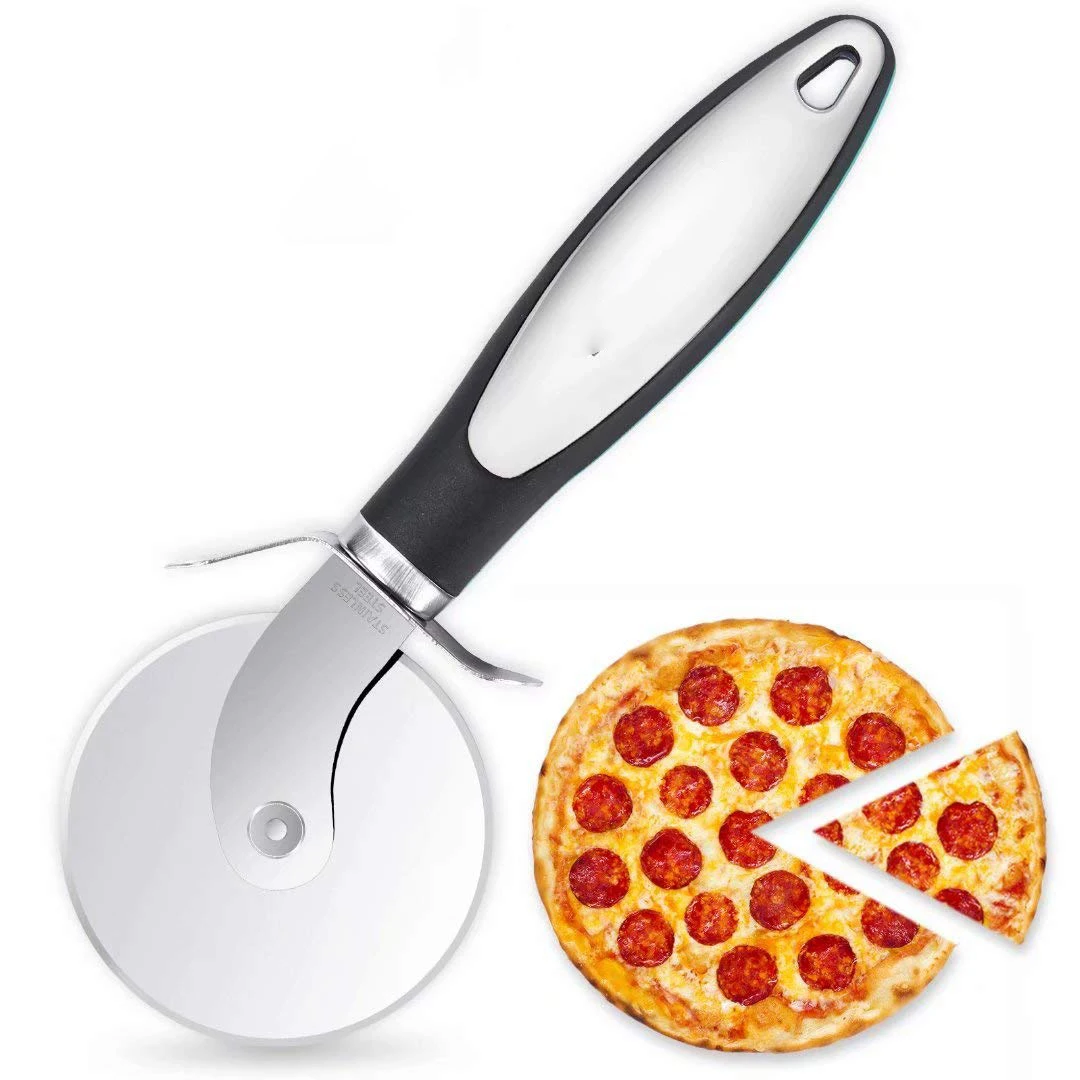 Pizza Cutter Stainless Wheel Easy to Cut and Clean Super Sharp Pizza Slicer Dishwasher Safe Handles Large and Small Pizza