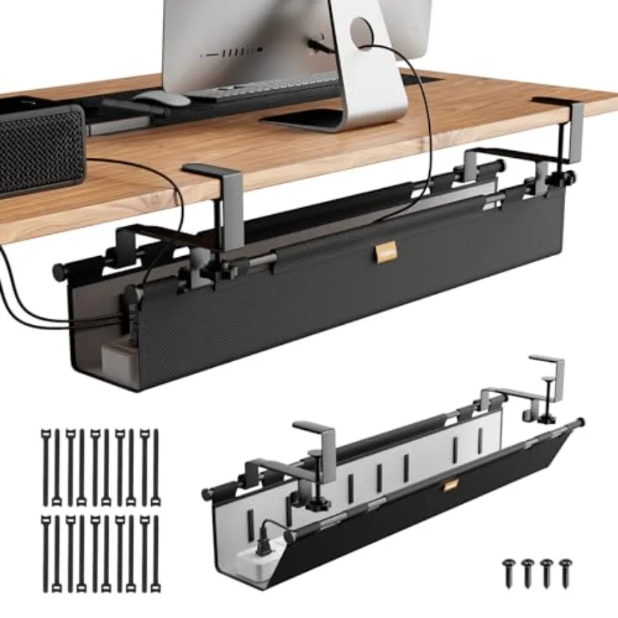 

Кабельный органайзер под стол 38 дюймов, без сверления, с креплением на зажимах/винтах, для проводов и кабелей