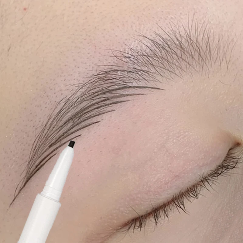 Wasserdichte natürliche wilde Augenbrauen Stift Make-up Doppelkopf dauerhafte schwarzbraune nicht verschmierte Augenbrauen Bleistift Tönung mit Pinsel Kosmetik