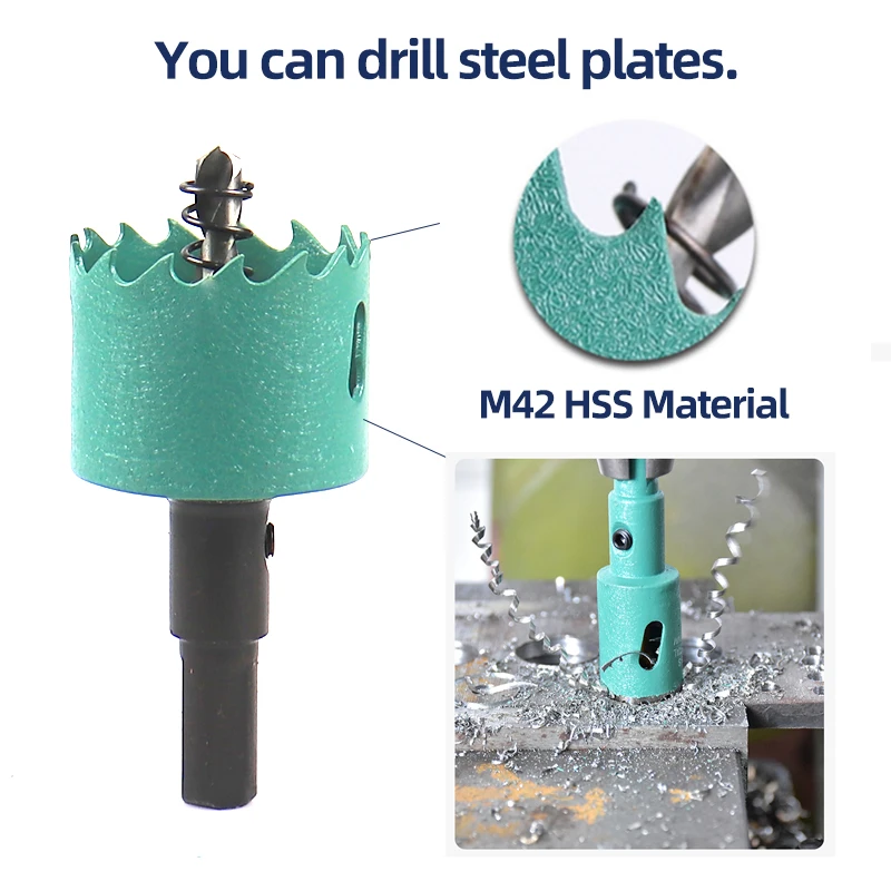 1 Pc 16-200mm Bimetal Wood Hole Saw Drill Bit HSS Steel New M42 Core Hole Saw Suitable For Downlight Plasterboard Opening