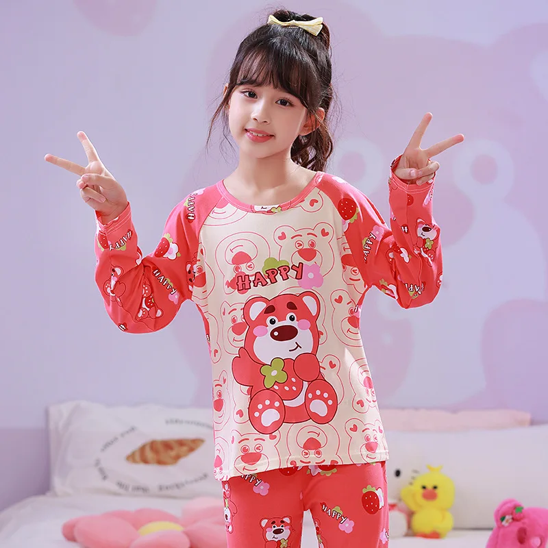 Hello Kitty Children Pajama Sets O Neck Soft Comfortable Print Kids Night Clothes Set Suitable Comfy Two Piece Set Autumn