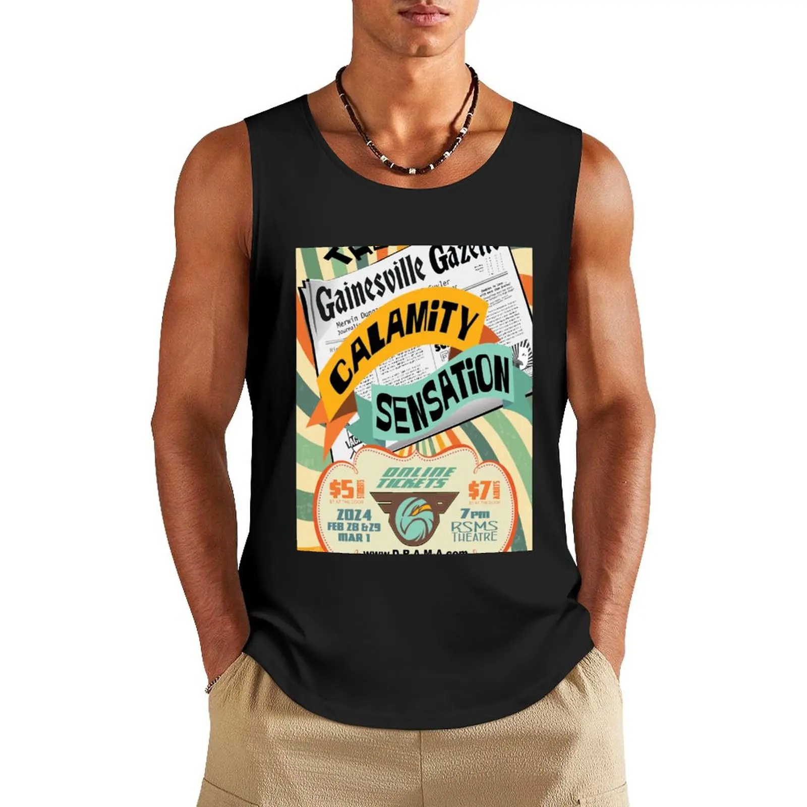 The Gainesville Gazette Calamity Sensation Tank Top basketball gym clothes men gym clothes for man