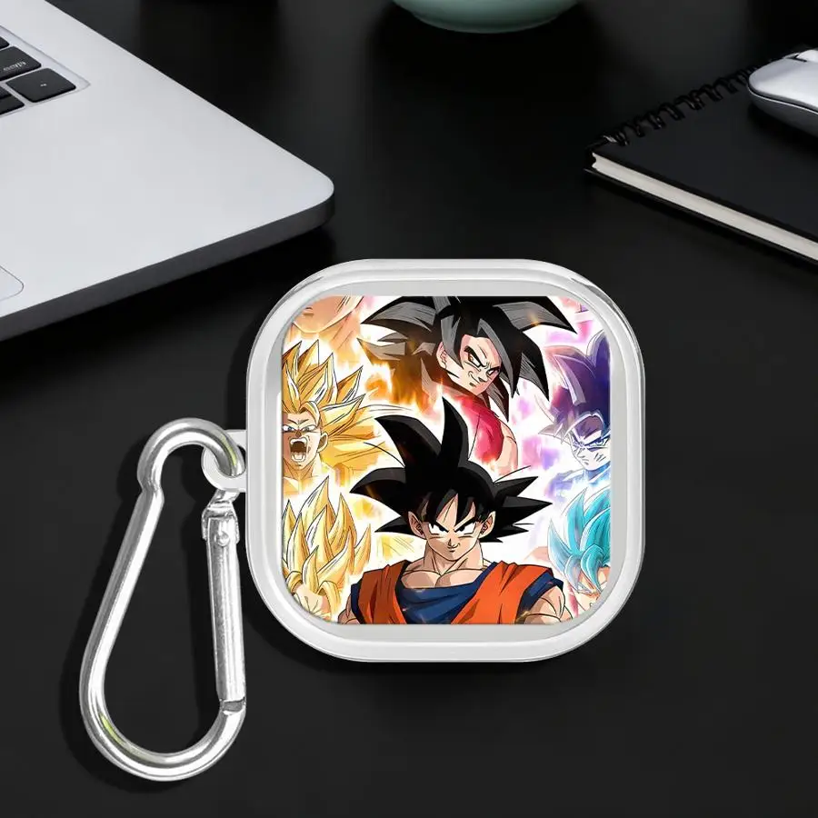 Clear Earphone Cases Cover With Hook Case For Samsung Galaxy Buds 4Pro Live 2Pro 4 Pro 3Pro 3 FE 2 Super Saiyan S-Son Gokus view 3
