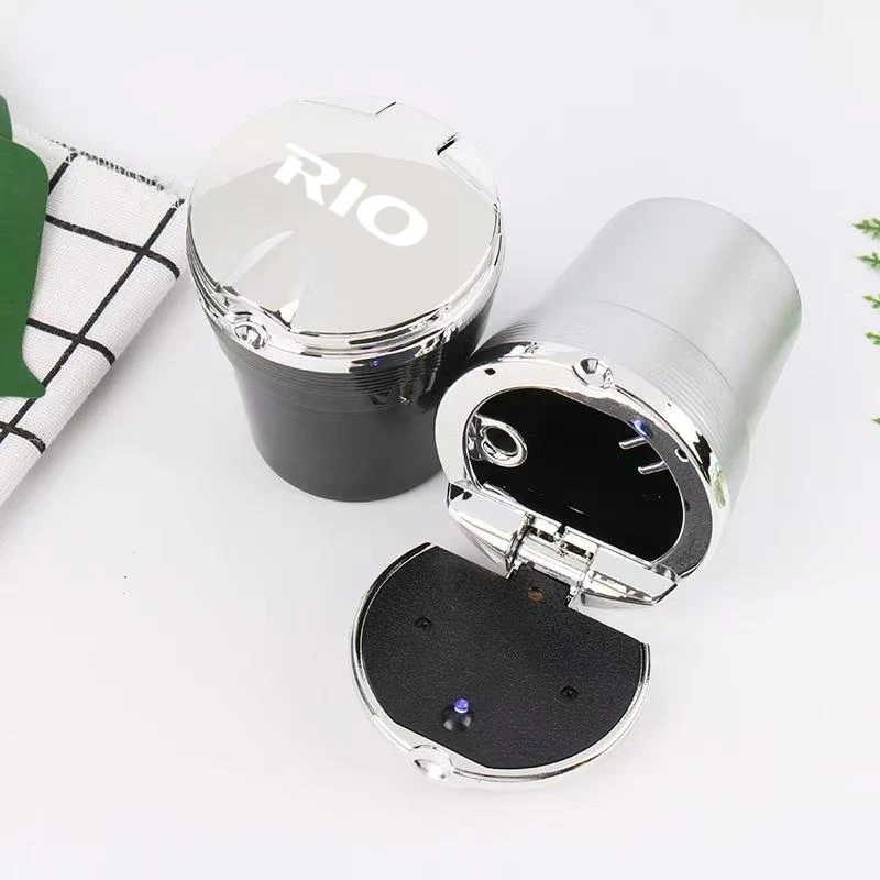 

Car Ashtray with LED Light Car Smokeless Cup Holder For KIA RIO 2 3 4 5 Xline x line Car Accessories