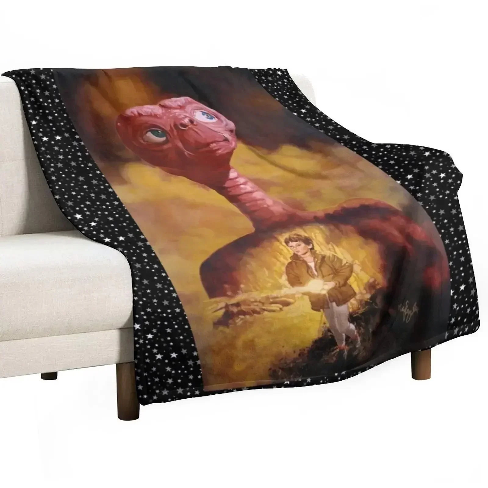 E.T. the Extra-Terrestrial Throw Blanket Luxury Stuffeds Picnic Soft Plaid Blankets