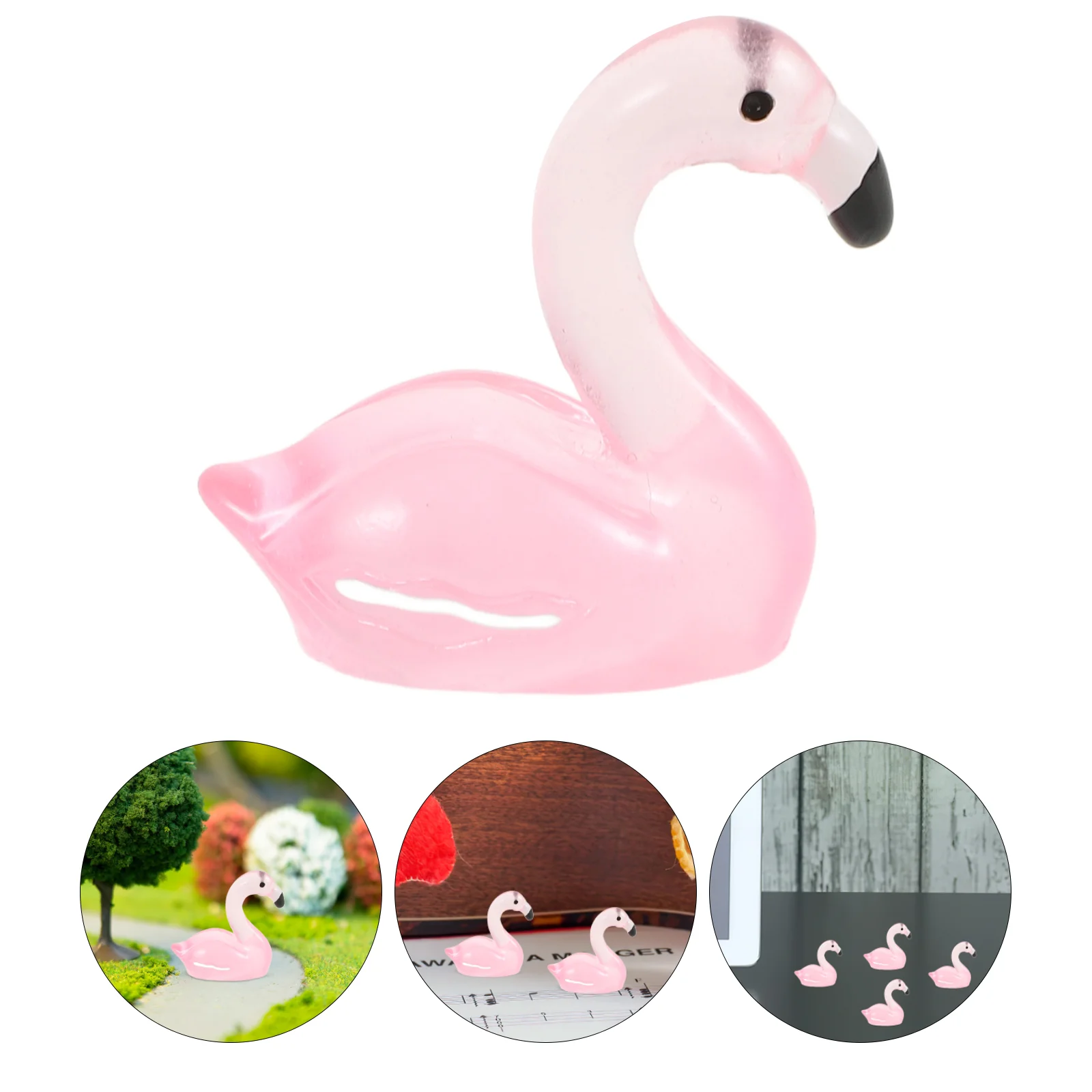 50 Pcs Glow-in-the-dark Flamingo Decoration Outdoor Birthday for Girl Tiny Resin Figures Flamingos Mini Ornaments