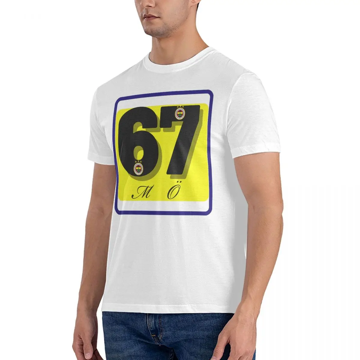 Men's T-Shirts 67 MO Cool Pure Cotton Tees Short Sleeve Fenerbahce T Shirt Round Collar Clothing Graphic Printed