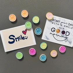 6/12 Pcs Mixed Colors Smiling Face Expression Refrigerator Magnets Home Whiteboard Smile Fridge Decoration Photo Message Board