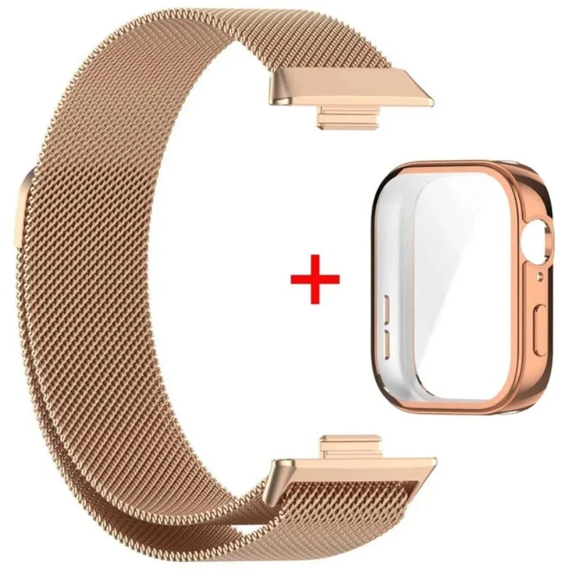 Funda de TPU + Correa de Metal para Huawei Watch Fit 3, pulsera de acero inoxidable, pulsera magnética milanesa para Huawei Watch Fit3 Correa