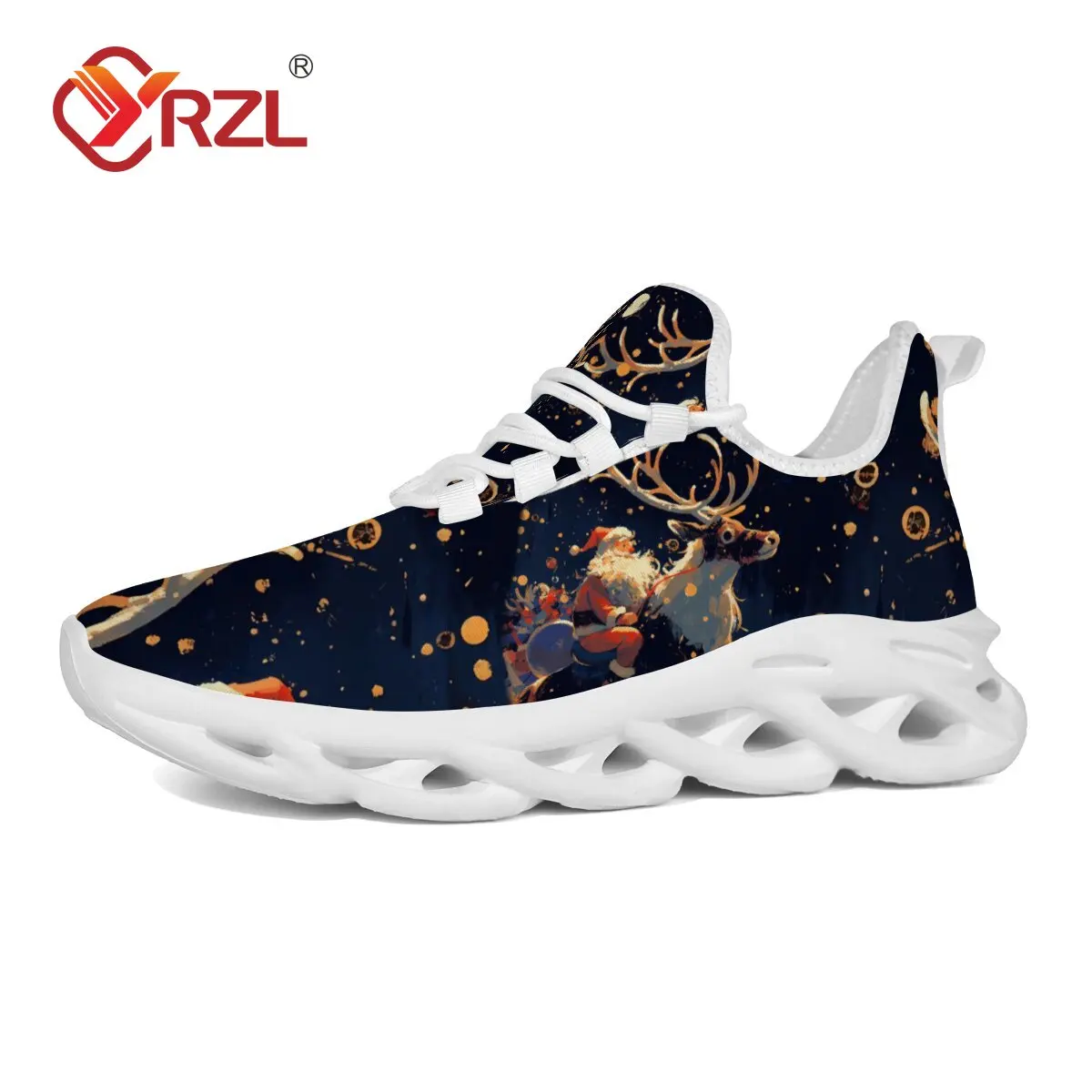 

YRZL Men's Sneakers Christmas Design for Men Lightweight Slip on Walking Shoes Athletic Anti Slip Casual Gym Training Sneakers