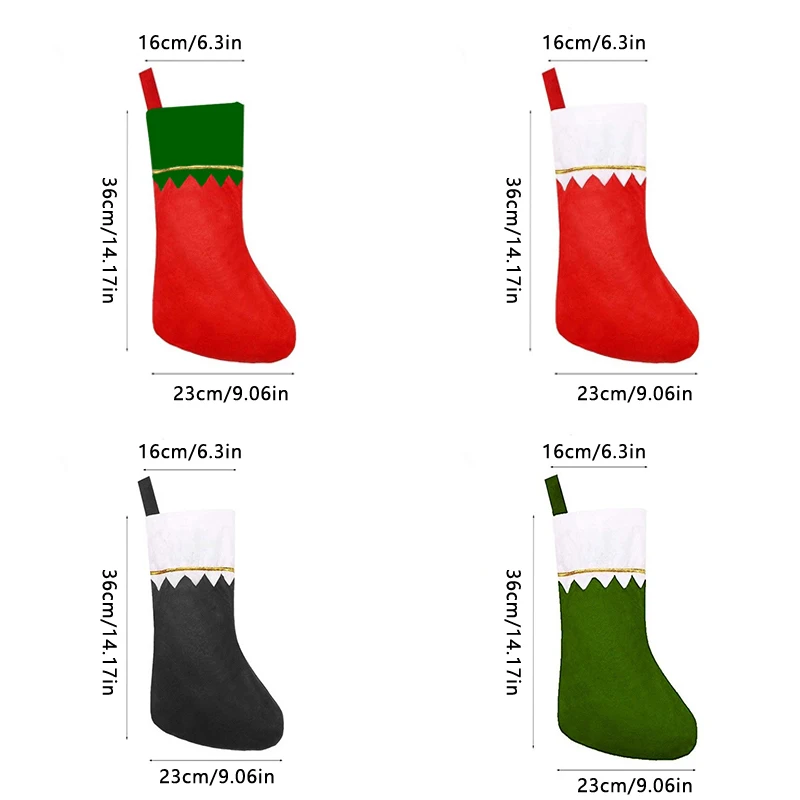 Chaussettes de Noël non tissées, pendentif arbre de Noël, cadeau d'ornement, 2024, 12 pièces