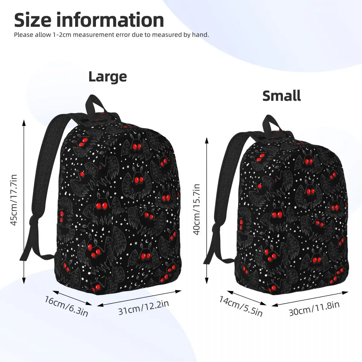 Mothman Night Smile Natural Backpack for Men, Women, Fashion Student, Work Daypack, Laptop Initiated Bag, Outdoor