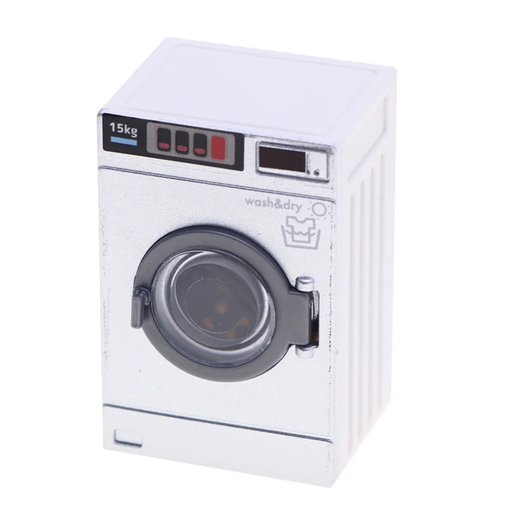 Mini Washing Machine Model Dollhouse Accessories Toy Household for Kids Plastic Miniature Appliances