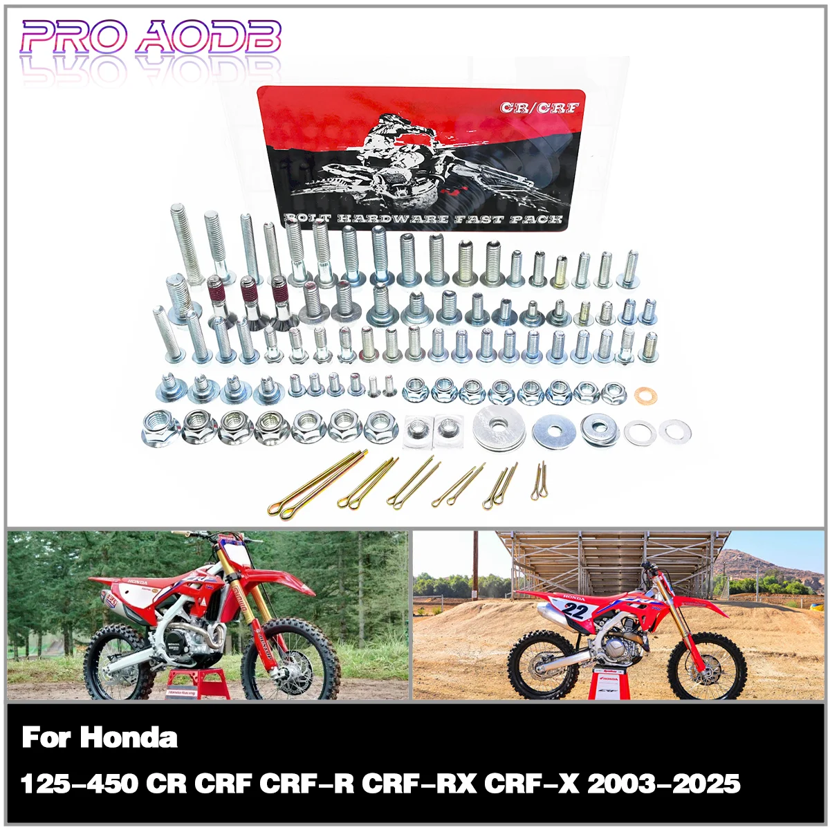 

Motorcycle Hardware Bolt Full Plastics Fastener Kit For Honda 125 150 250 350 450 CR CRF CRF-R CRF-RX CRF-X 2003-2025 Dirt Bike