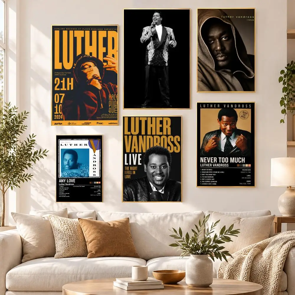Music Soul Luther Vandross Poster HD Waterproof PP Self Adhesive Aesthetic Bedroom Dorm Gaming Room Home Decor Gift